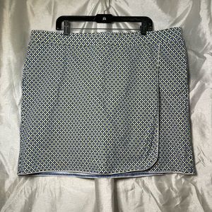 Plus Size Talbots Preppy Summer Polka Dot Blue Yellow Mini Skirt Skort